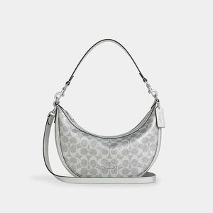 Coach Aria Metallic Silver Shoulder Bag